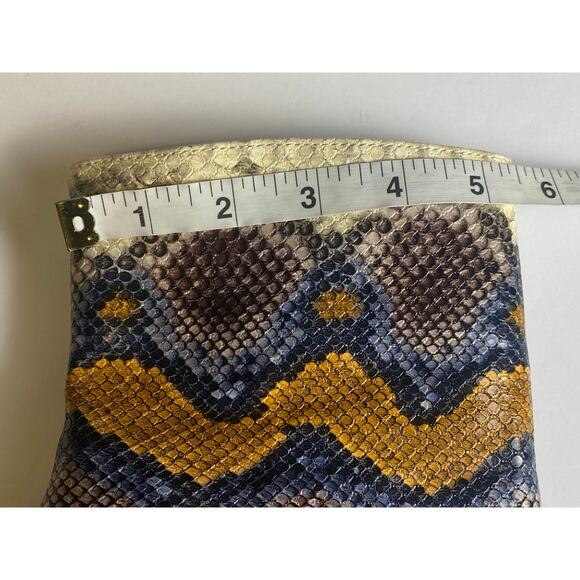 The Limited Erica Mid-Calf Brown Blue Snakeskin Block Heel Boots Size 9.5 - Picture 8 of 10